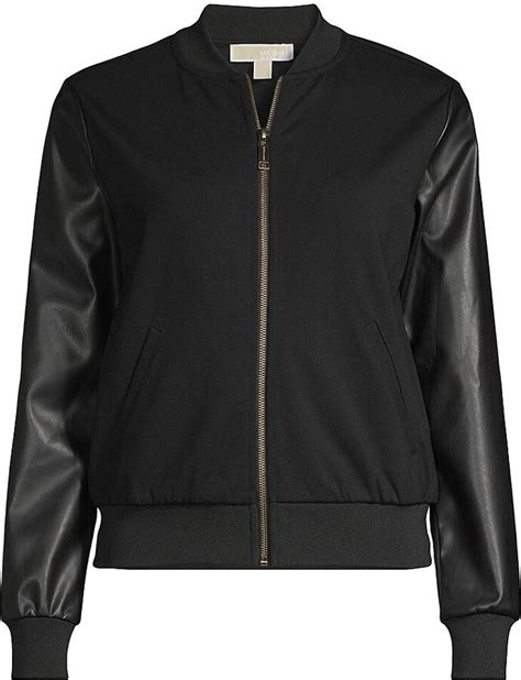 Michael Kors mixed media bomber